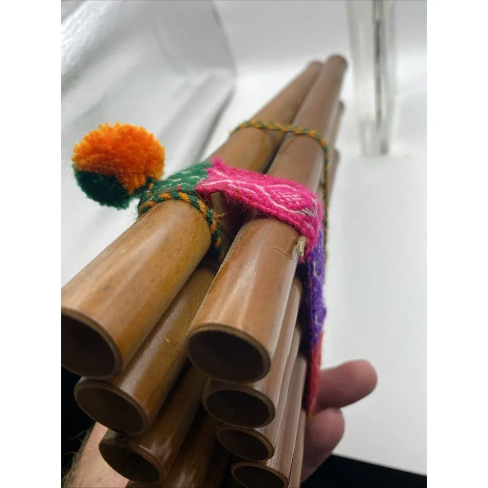 Bamboo Pan Flute Key G Soprano, Lacquered, Lightweight, 12